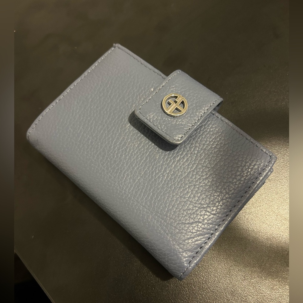 Gianni Bernini 1 framed Indexer Leather Wallet - blue/grey